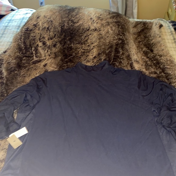 NWT Tommy Bahama 1/4 zip, navy top. Light, long sleeve. - Picture 3 of 6